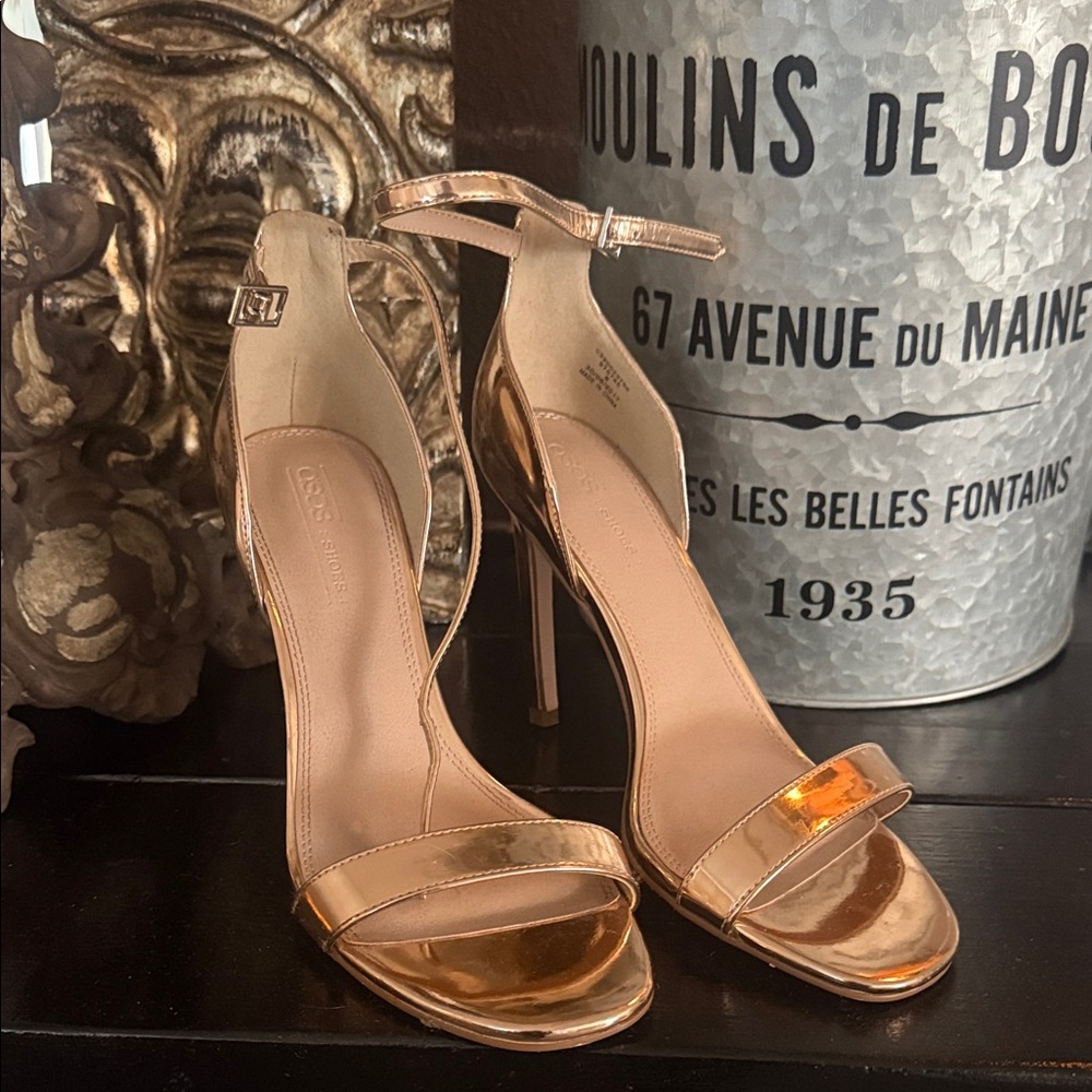 ASOS Metallic Gold Strappy Heels